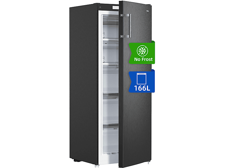 Congelador vertical CHIQ en color Color Inox Oscuro, 166 L