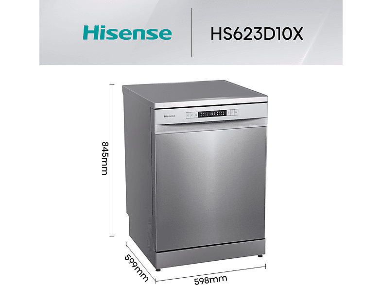 HISENSE Lavavajillas 14 servicios en color Inox — foto 2