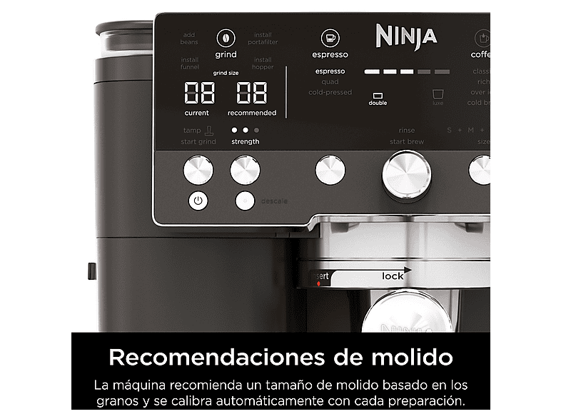 NINJA Cafetera express 9 bar (mod. Luxe Café Premier ES601EUBK) en color Negro — foto 4