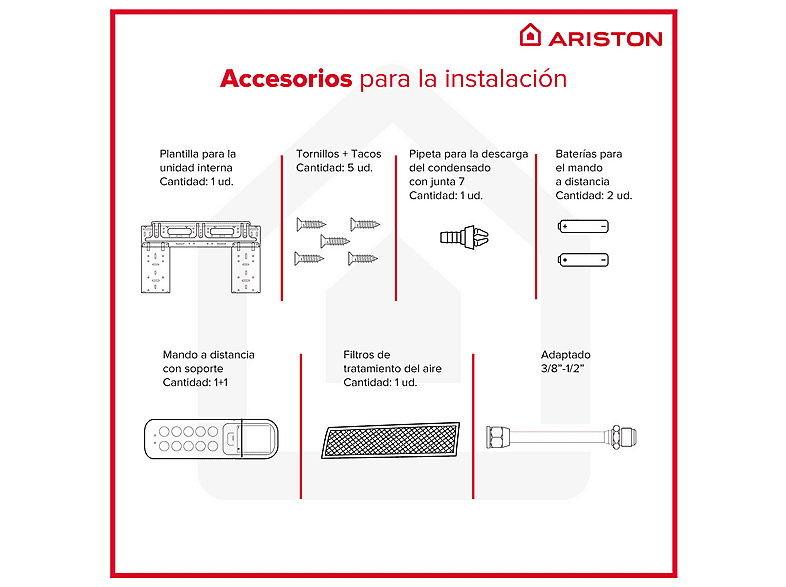 ARISTON Split 1x1 Frío/Calor (mod. ALYS MUDO25 ++) en color White — foto 5
