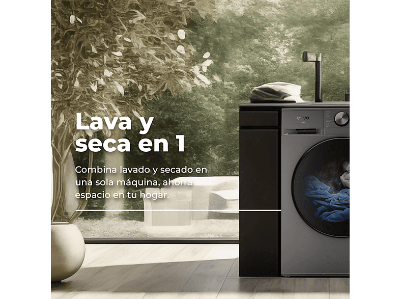 Lavadora secadora EVVO con 1350 rpm en color Blanco — foto 3