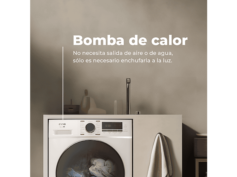 Secadora bomba de calor EVVO con 8 kg en color Blanco — foto 2
