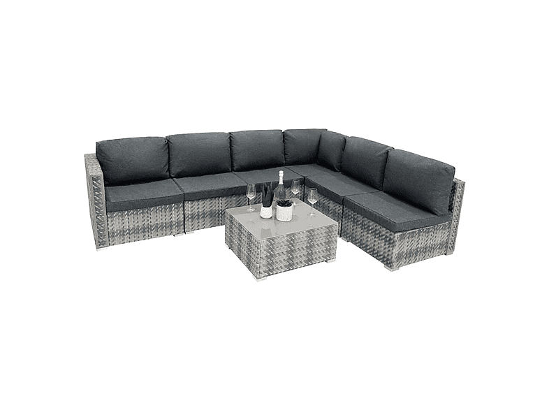 MONSTER Conjunto de jardín en color Gris — 260 cm x 190 cm x 63 cm y Conjunto de muebles de jardín