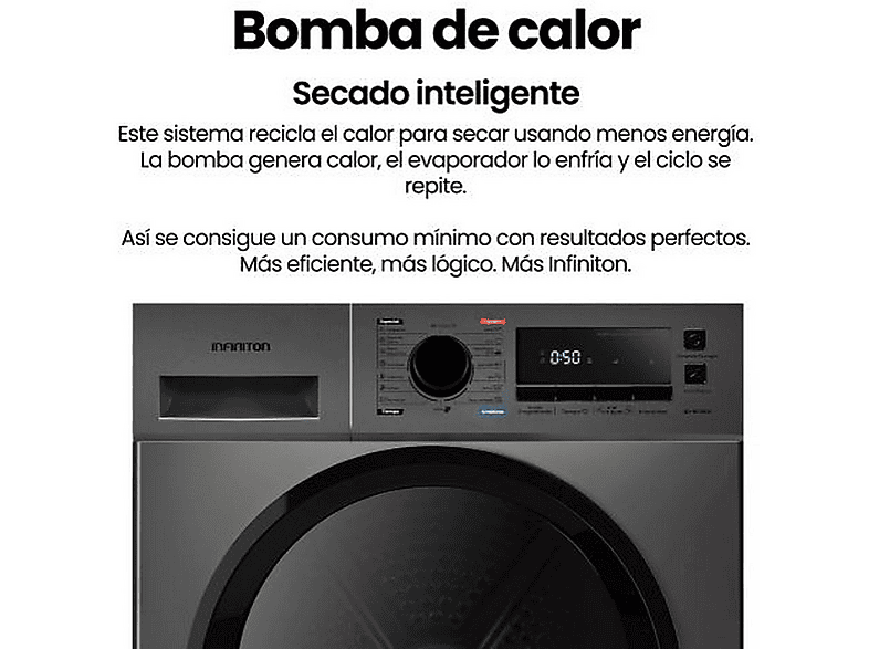 Secadora Bomba de Calor INFINITON en color Dark Inox, 10 kg — foto 5