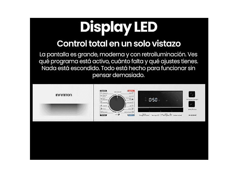 Secadora Bomba de Calor INFINITON en color Blanco, 9 kg — foto 9