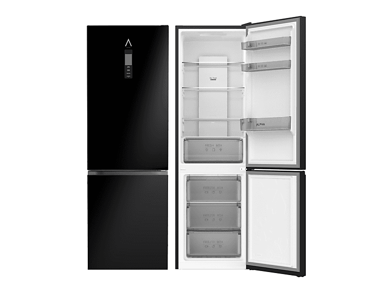 ALPHA Frigorífico combi en color Negro — No Frost con Multi Airflow y AAT Fresh Technology