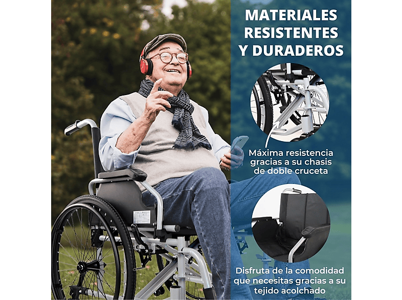 MOBICLINIC Silla de ruedas 35 cm (mod. Bariatrica) en color Negro — foto 3