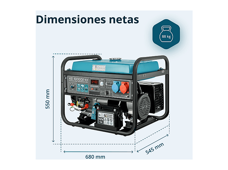 Generador de energía KÖNNER & SÖHNEN en color Multicolor de 25 l — foto 6
