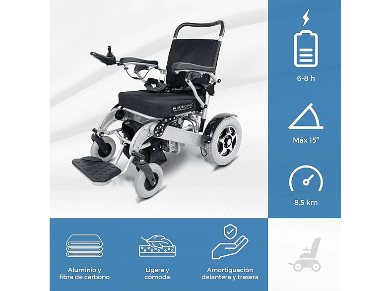 Silla de ruedas eléctrica MOBICLINIC en color Negro (mod. Troya) — foto 3