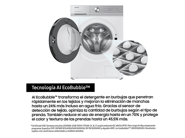 SAMSUNG Lavadora carga frontal en color Blanco — foto 6