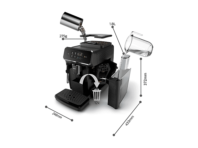 PHILIPS Cafetera espresso en color Negro — foto 3