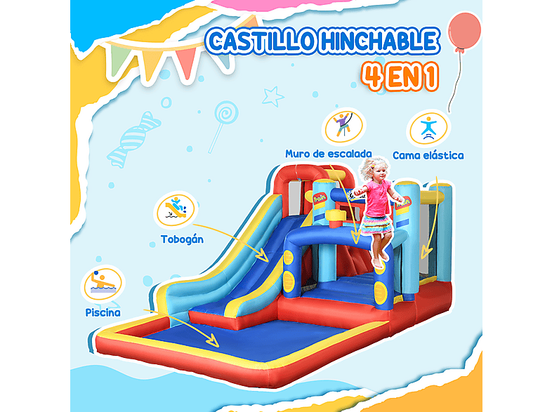 Castillo Hinchable OUTSUNNY de a partir de 3 año(s) — foto 7
