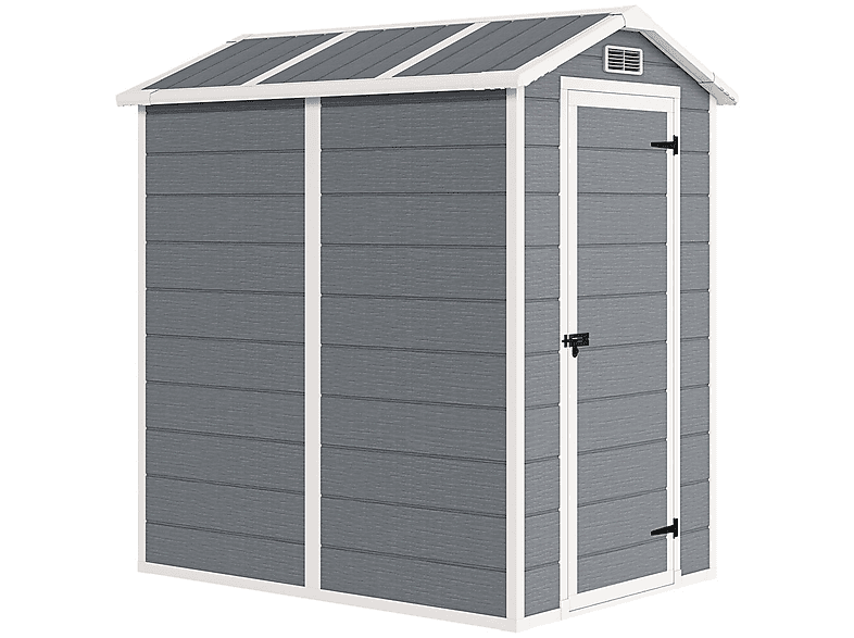 Caseta de Jardín OUTSUNNY en color Gris, 131 cm x 186 cm x 198 cm