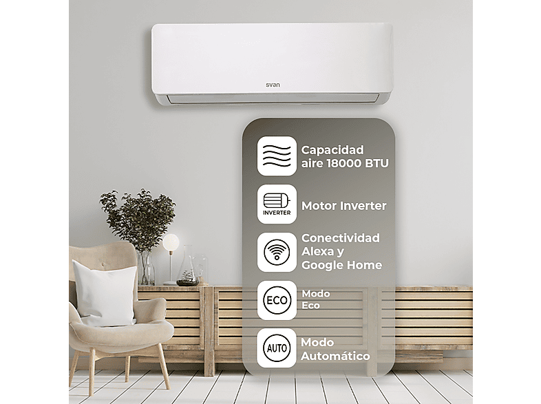 SVAN Aire acondicionado Split 1x1 1 W en color Blanco — foto 5