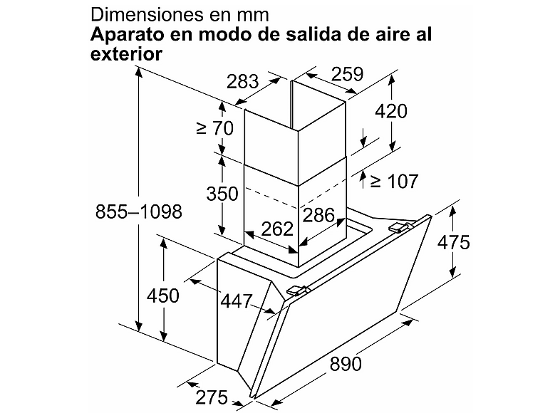 Campana decorativa BALAY en color Cristal blanco de 5 velocidades — foto 1