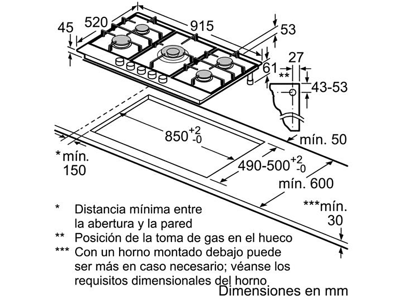 BOSCH Placa gas en color Negro — foto 4