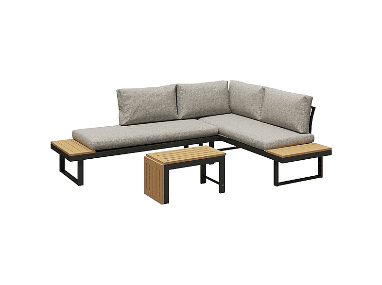 Conjunto de Jardín OUTSUNNY con 68 cm x 160 cm x 64 cm en color Gris Claro