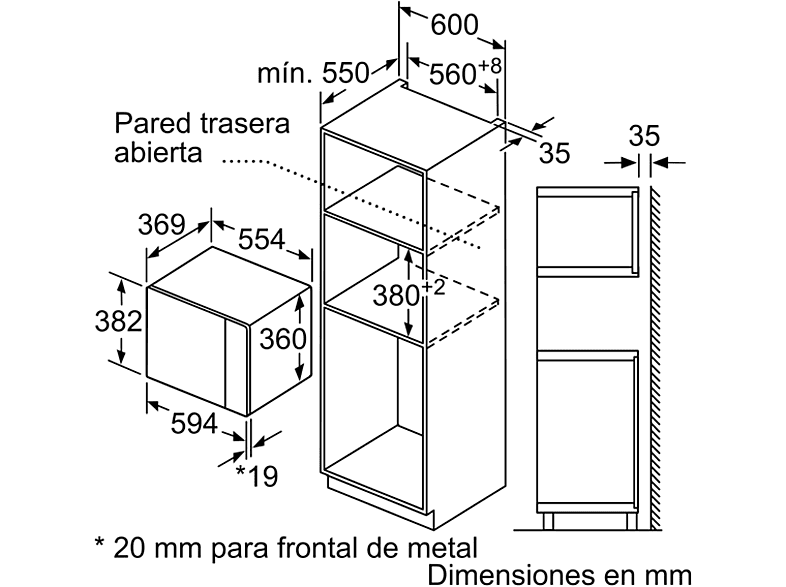 Microondas integrable BOSCH — 900W y 25 L — foto 2