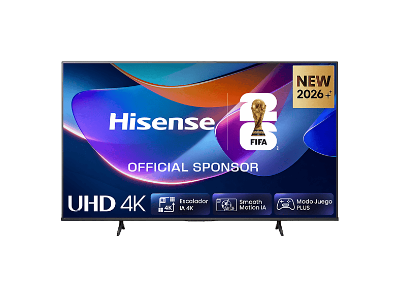 HISENSE TV LED 43" en color Negro — UHD 4K y Escalador 4K IA