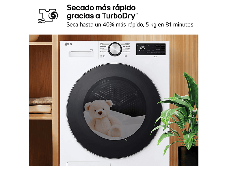 LG Secadora bomba de calor en color Blanco — 9 kg y 12 programas — foto 11