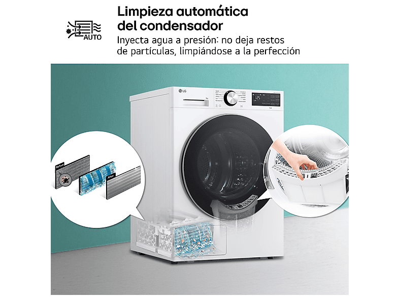 LG Secadora bomba de calor en color Blanco — 9 kg y 12 programas — foto 13