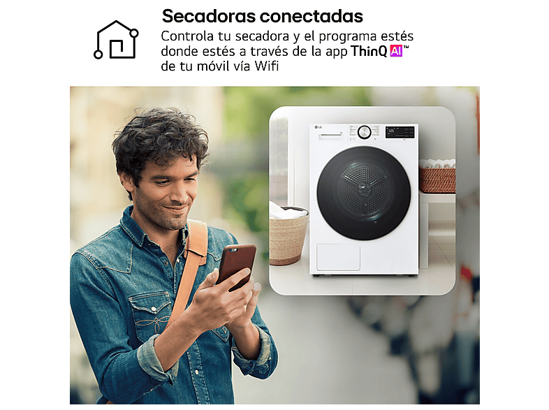 LG Secadora bomba de calor en color Blanco — 9 kg y 12 programas — foto 14