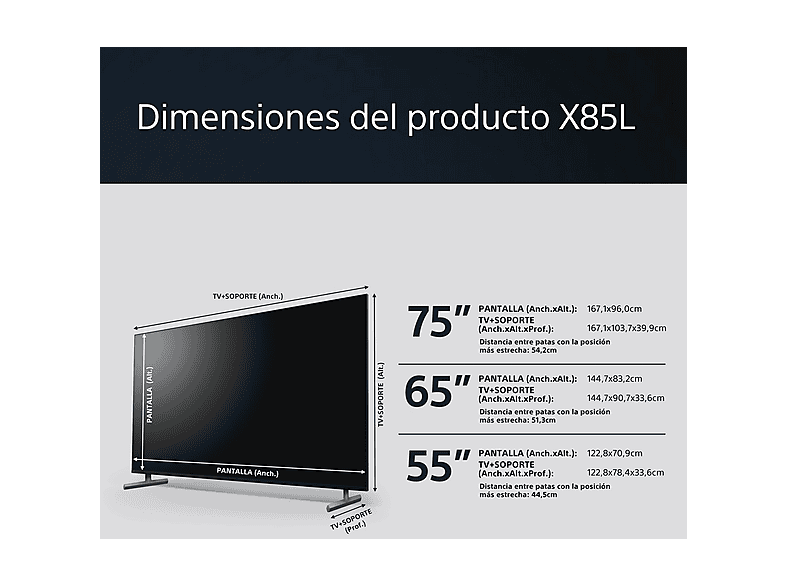 SONY TV LED 55" 4K HDR (mod. 55X85L) en color Negro — foto 15