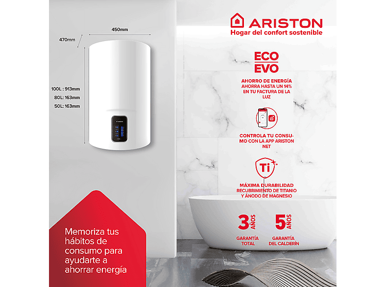 Termo Eléctrico ARISTON — 100 l y Electrónico — foto 3
