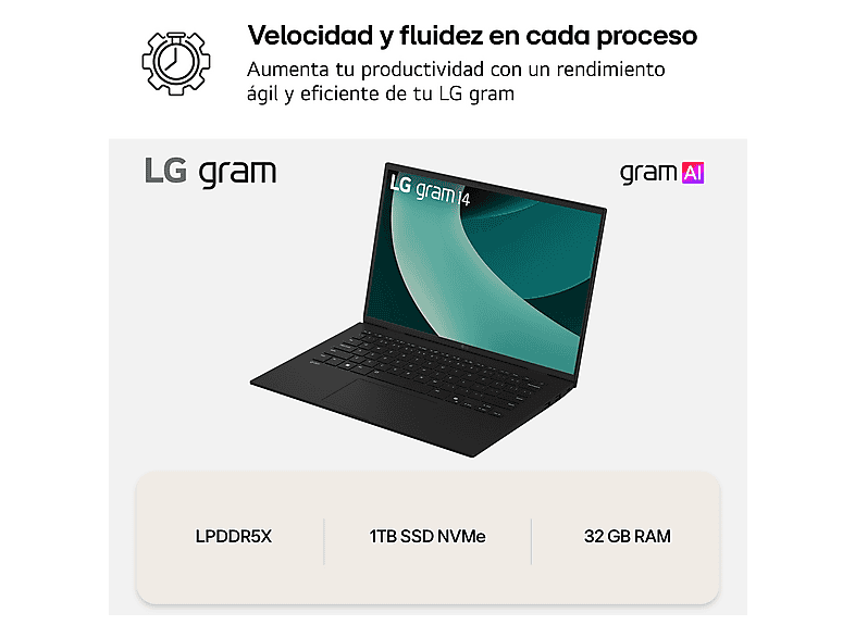 LG Portátil en color Negro — 14" WUXGA y Intel® Core™ Ultra 7-255H — foto 8