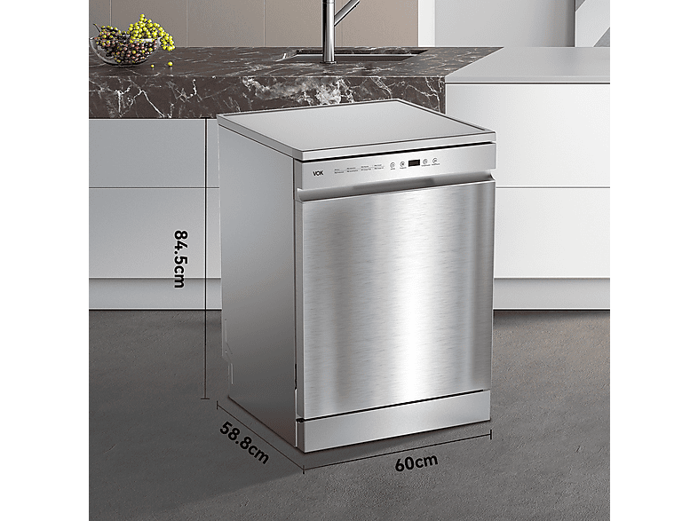 VOK Lavavajillas libre instalación 60 cm 8 programas (mod. EVD-14FCSAD) en color Inox — foto 4