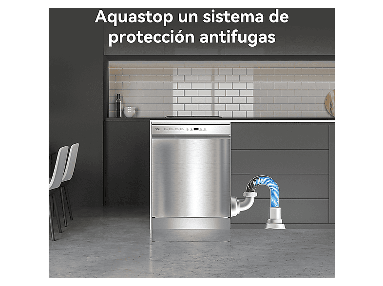 VOK Lavavajillas libre instalación 60 cm 8 programas (mod. EVD-14FCSAD) en color Inox — foto 10