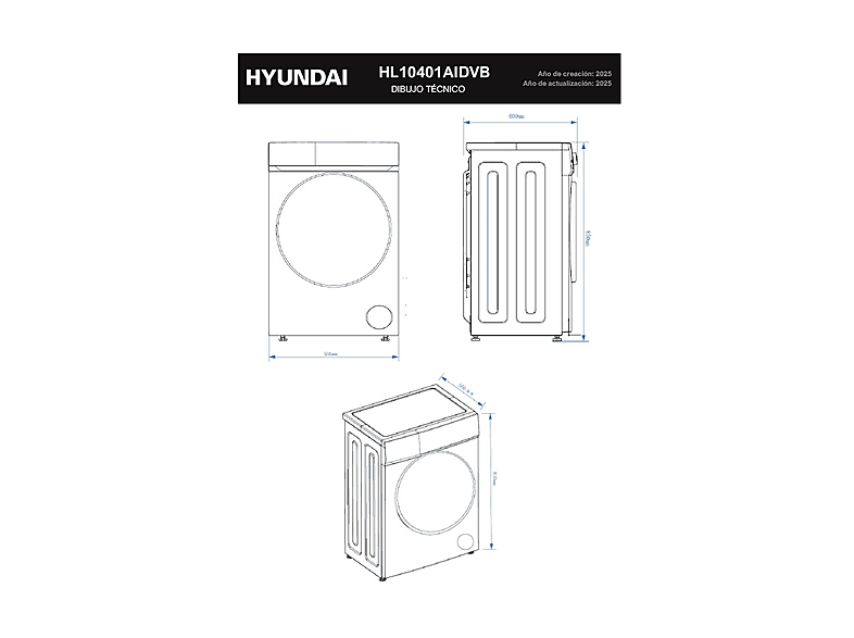 Lavadora carga frontal HYUNDAI en color Blanco de 10 kg — foto 7