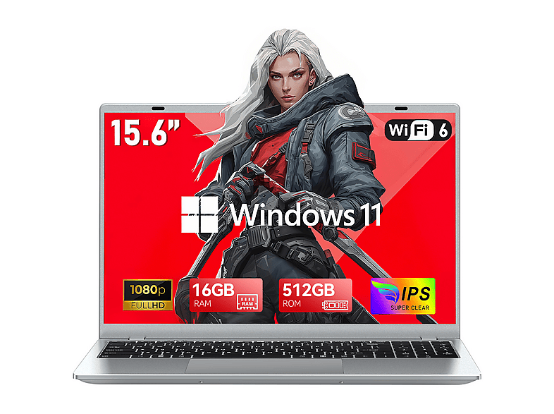 VANWIN Portátil 15,6 " Full-HD en color plata — foto 1