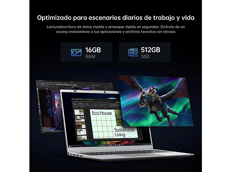 VANWIN Portátil 15,6 " Full-HD en color plata — foto 3
