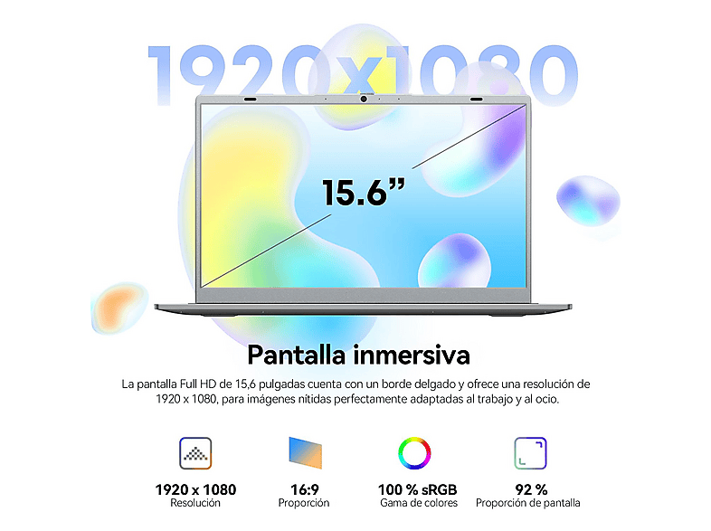 VANWIN Portátil 15,6 " Full-HD en color plata — foto 4