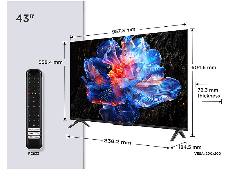 TV LED 43" TCL en color Negro, UHD 4K — foto 6