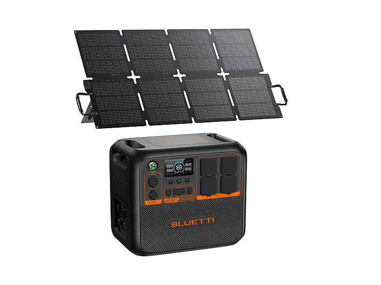 BLUETTI Estación de energía Deportes (mod. KIT AC200PL+130W) en color gris