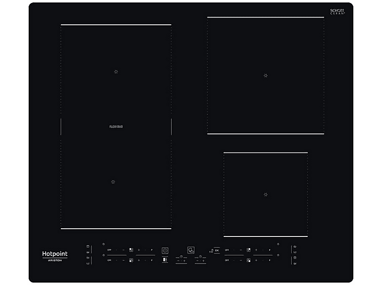 Placa de inducción HOTPOINT en color Black, 4 zona(s) zonas