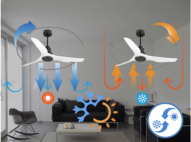 PURLINE Ventilador de techo en color Negro (mod. ThassosD127C0464566) — foto 5