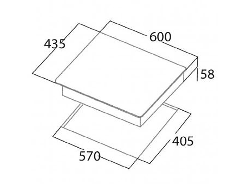 Placa de inducción CATA — 3 zonas y 600 mm (mod. IB 5003 BK) — foto 2