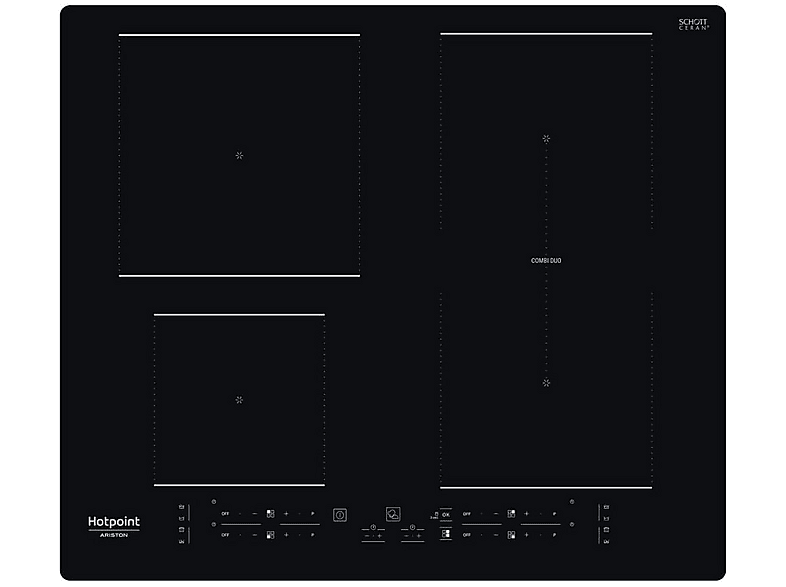 HOTPOINT Placa de inducción en color Black — 4 zona(s) zonas y 590 mm