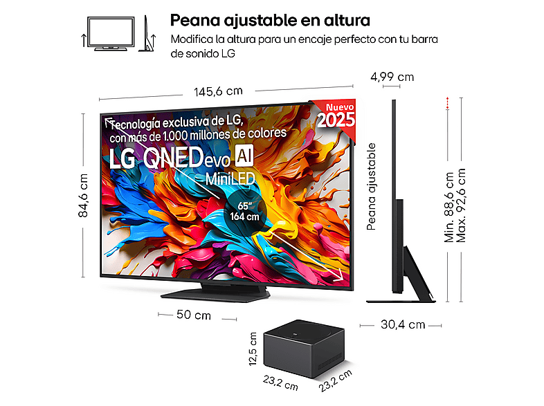 LG TV QNED MiniLED 65" en color Negro — foto 4