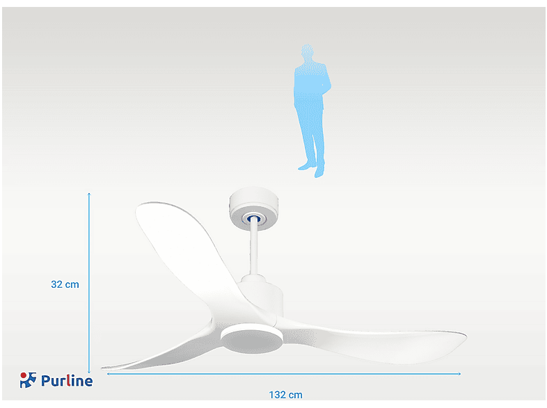 PURLINE Ventilador de techo en color Blanco — 6 velocidades y Solo con reguladores específicos — foto 2