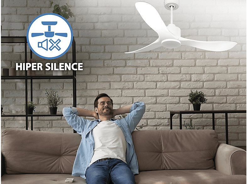 PURLINE Ventilador de techo en color Blanco — 6 velocidades y Solo con reguladores específicos — foto 4