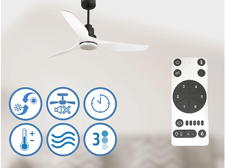 PURLINE Ventilador de techo en color Negro — 18 W y 6 velocidades — foto 3