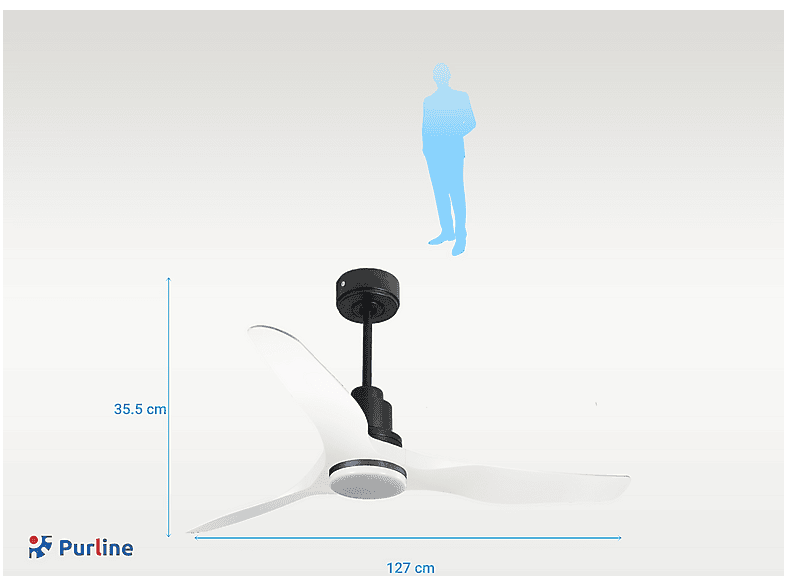PURLINE Ventilador de techo en color Negro — 18 W y 6 velocidades — foto 6
