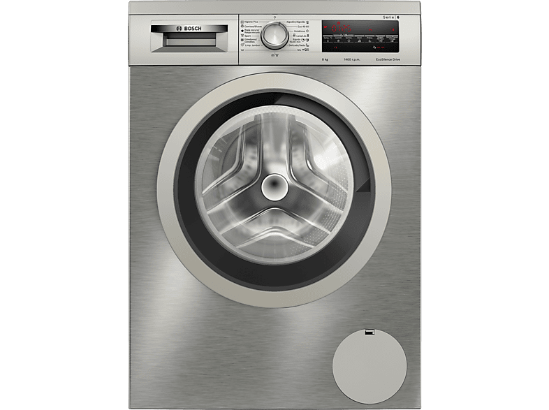 Lavadora carga frontal BOSCH en color Acero inoxidable, 8 kg — foto 1