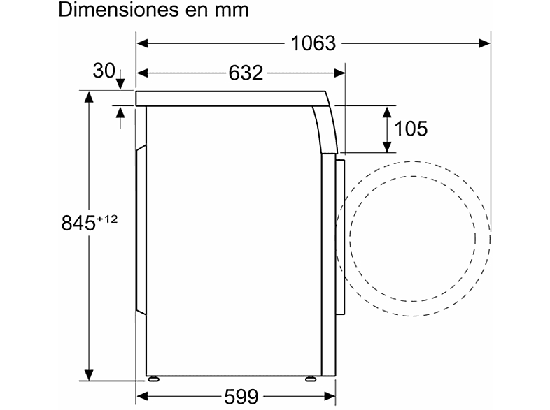 Lavadora carga frontal BOSCH en color Acero inoxidable, 8 kg — foto 10