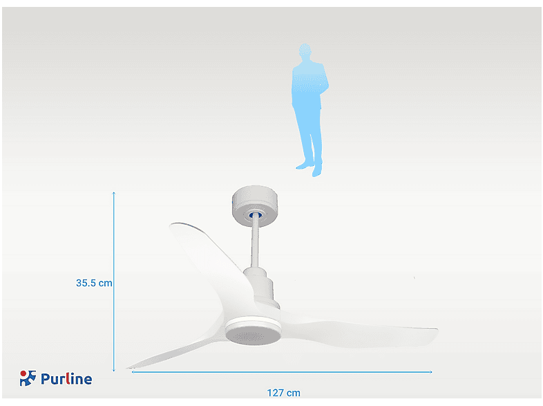 Ventilador de techo PURLINE en color Blanco, 18 W — foto 2