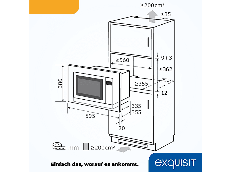 Microondas integrable EXQUISIT — 1450 W y 10 potencia — foto 6